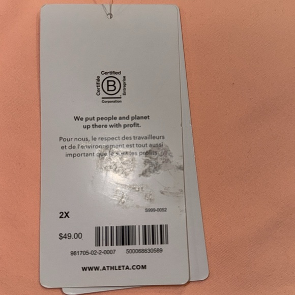 Athleta Shanti Crop Tank. Brand new with tags color: peach - Picture 2 of 6